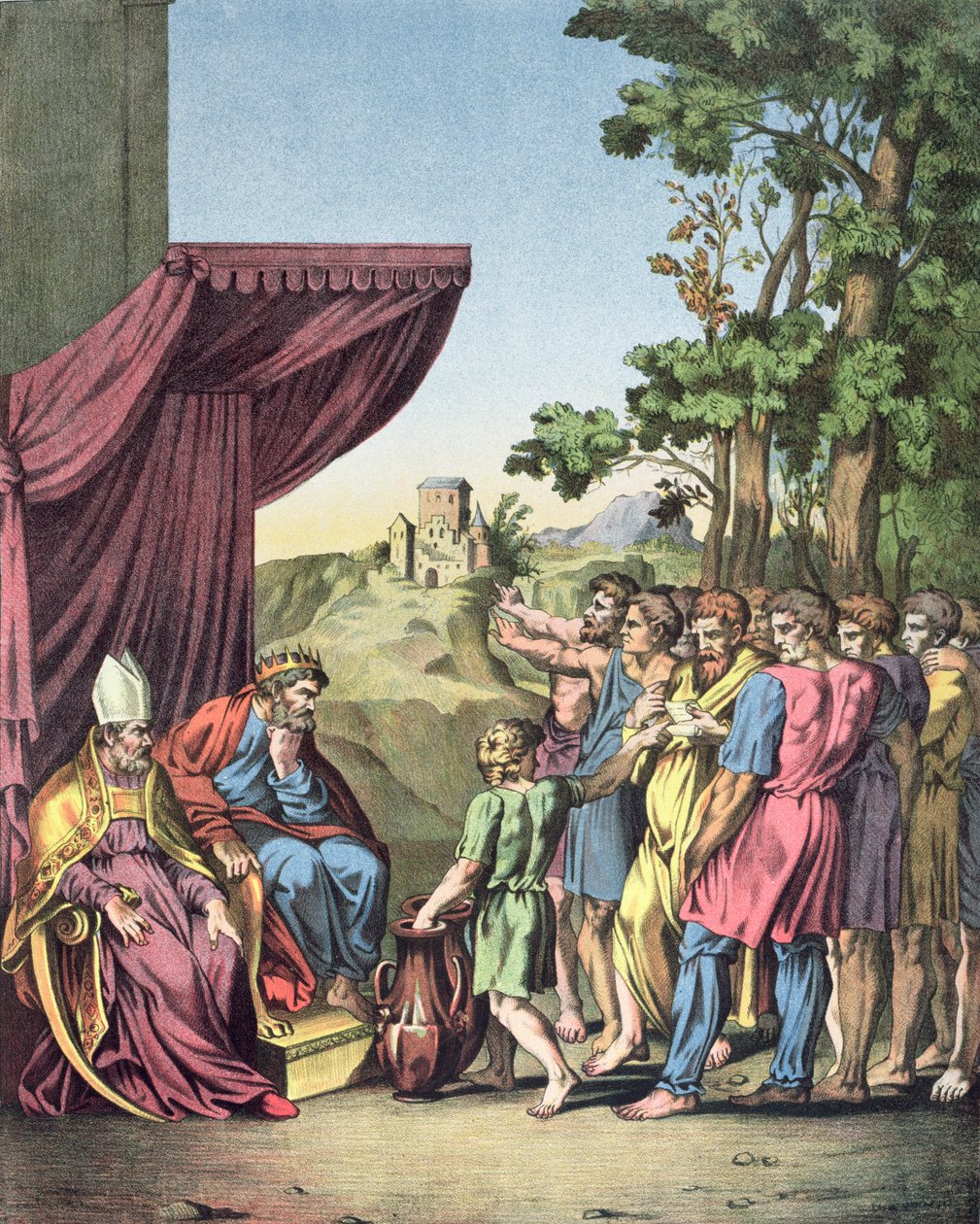 A ocupação e divisão da terra de Canaã pelos israelitas de Raffaello Sanzio Raphael