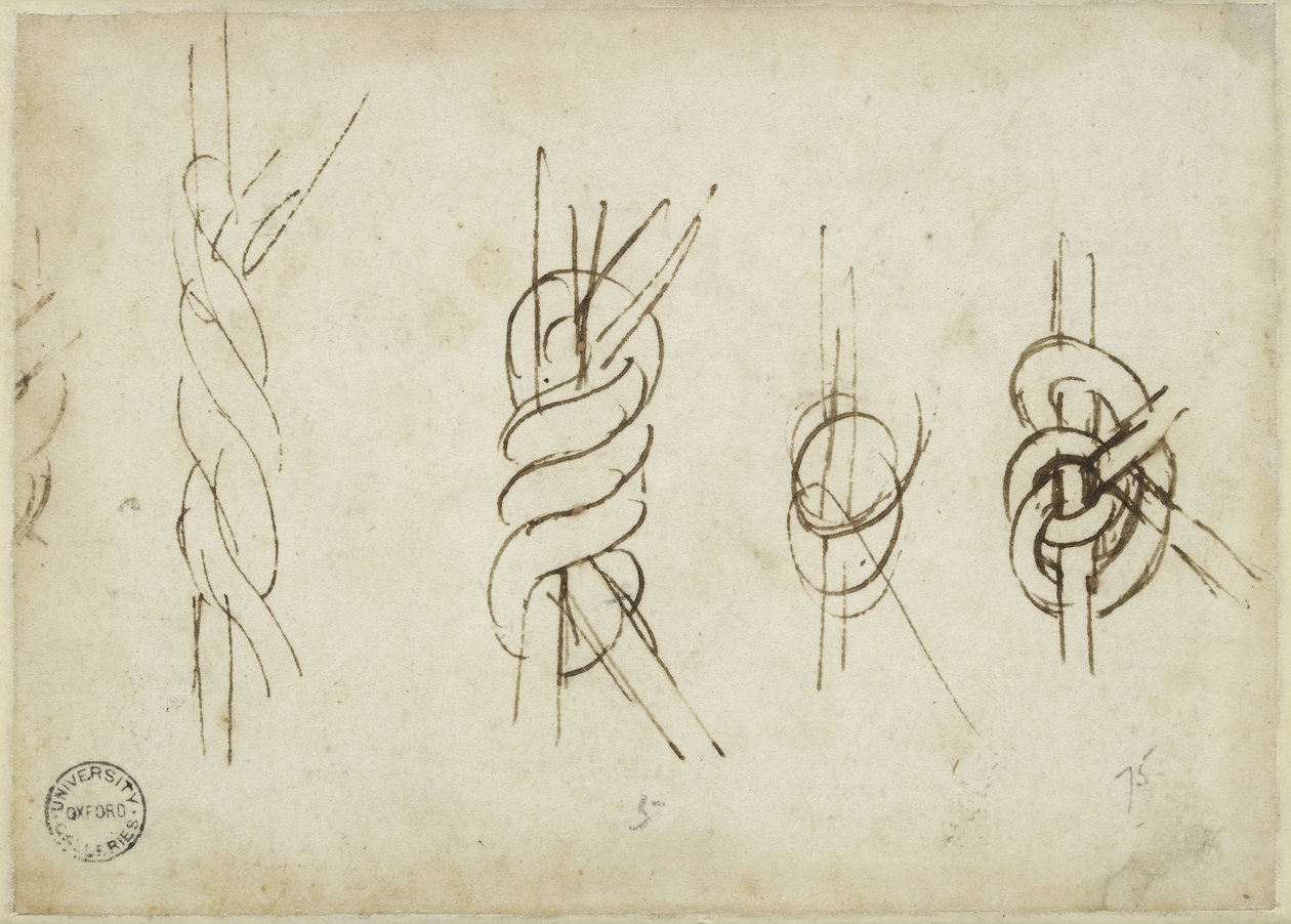 Verso: Cinco esboços de Strapwork, WA1846.196 de Raffaello Sanzio Raphael