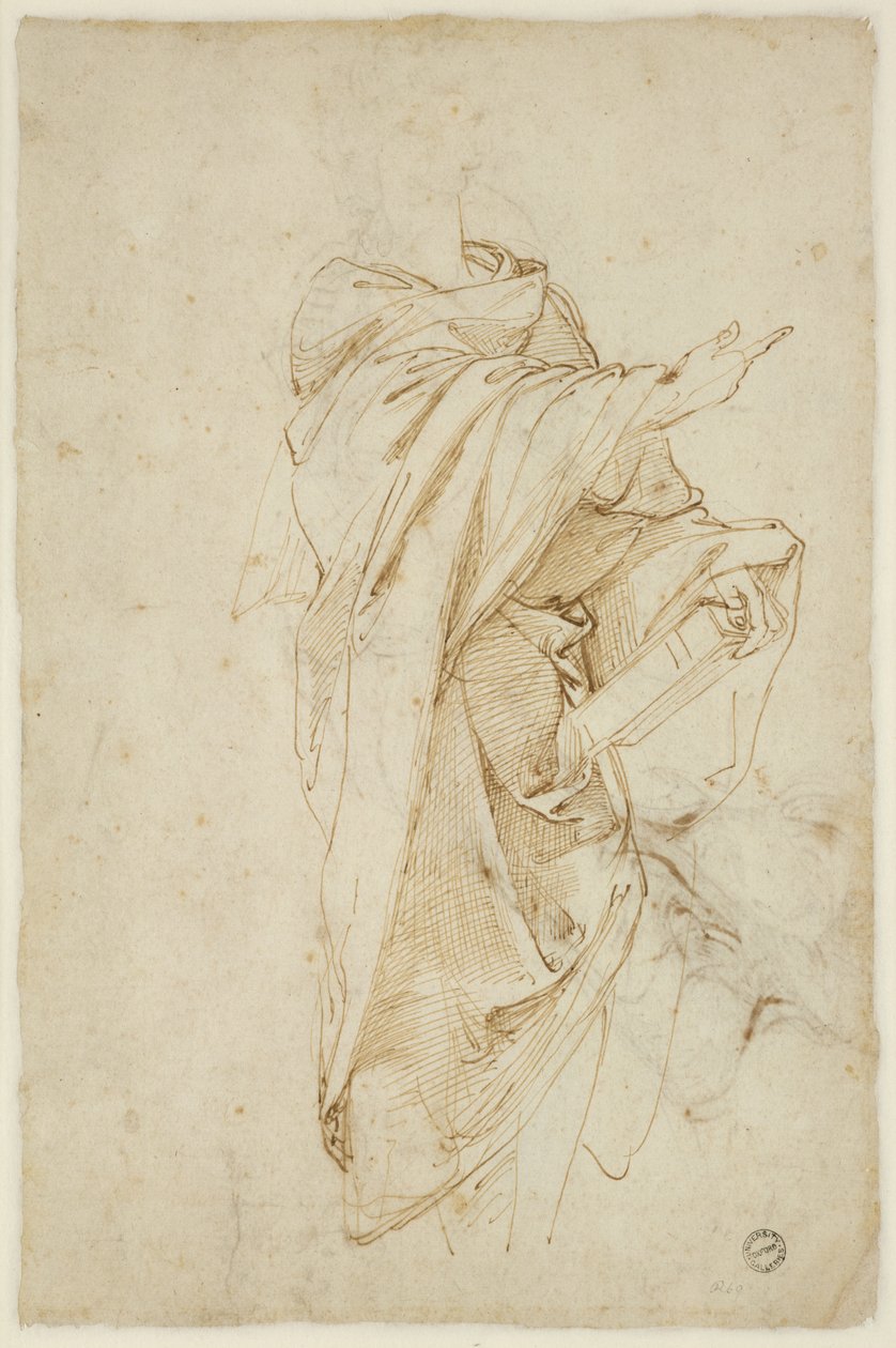 Verso: Estudo para a figura Virgil, WA1846.182 de Raffaello Sanzio Raphael