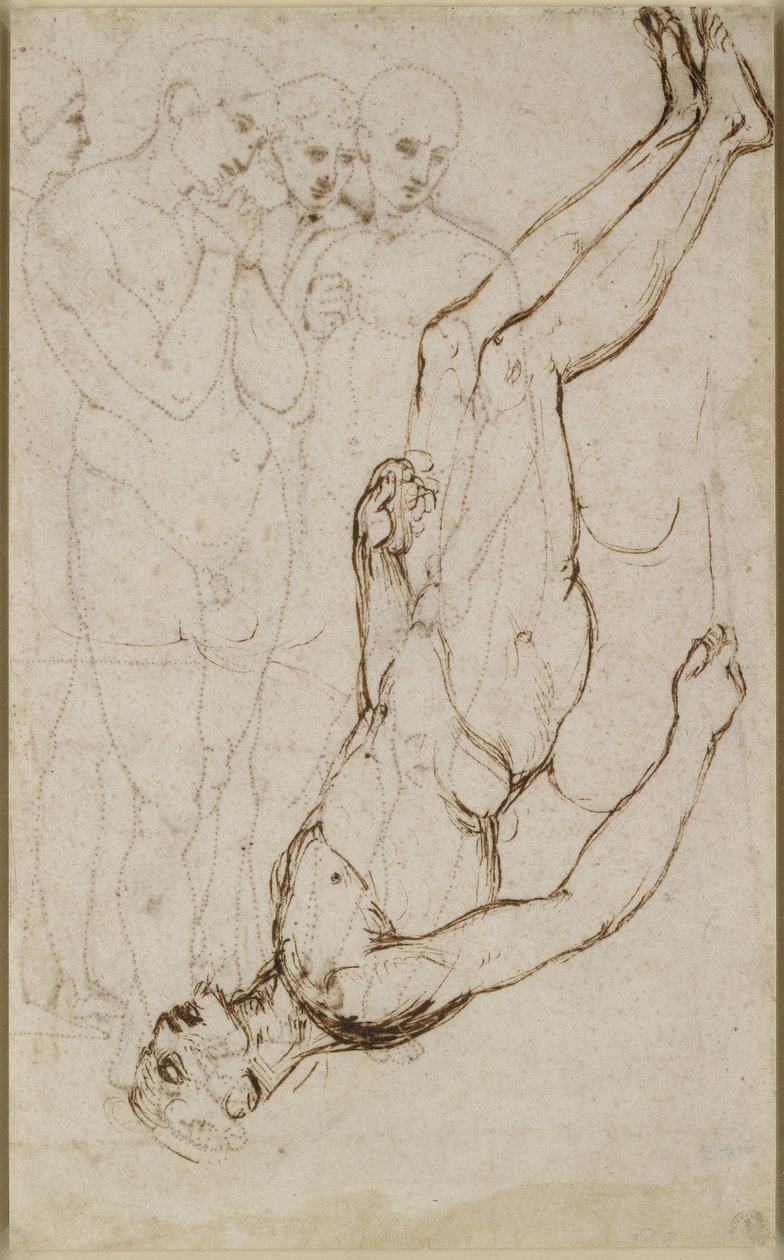 Verso: Estudo do Corpo de Cristo em uma Pietà, WA1846.171 de Raffaello Sanzio Raphael