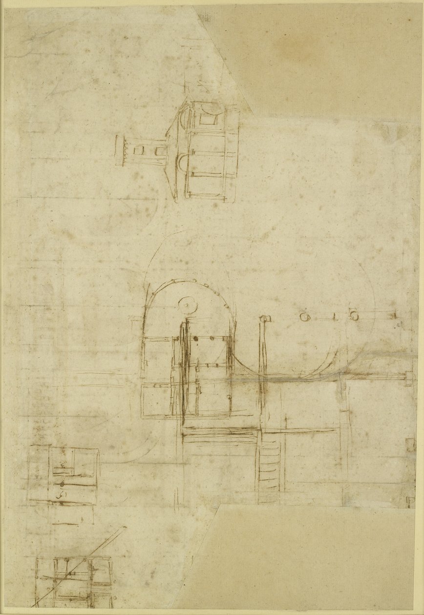 Verso: Vários planos de terra aproximadamente desenhados, WA1846.215 de Raffaello Sanzio Raphael