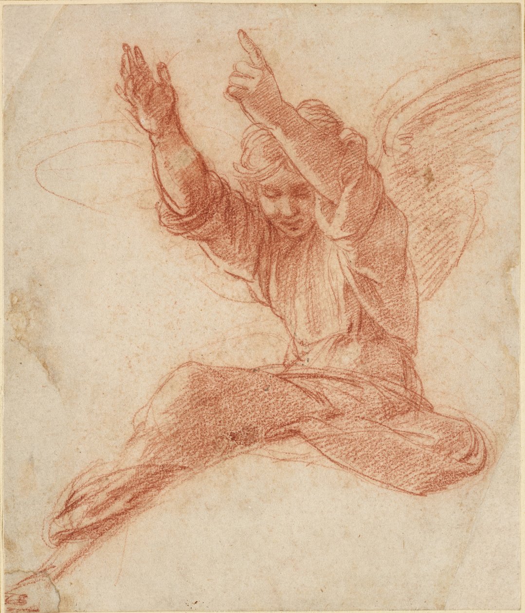 An Angel, WA1846.208 (giz vermelho sobre uma caneta cega) de Raffaello Sanzio Raphael