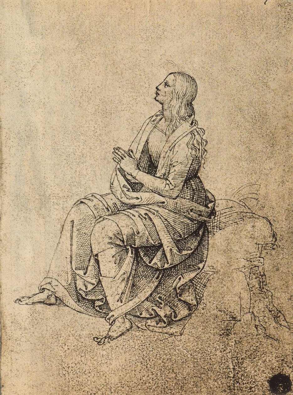 Figura feminina rezando; desenho de Raphael. Gallerie dellAccademia, Veneza de Raffaello Sanzio Raphael