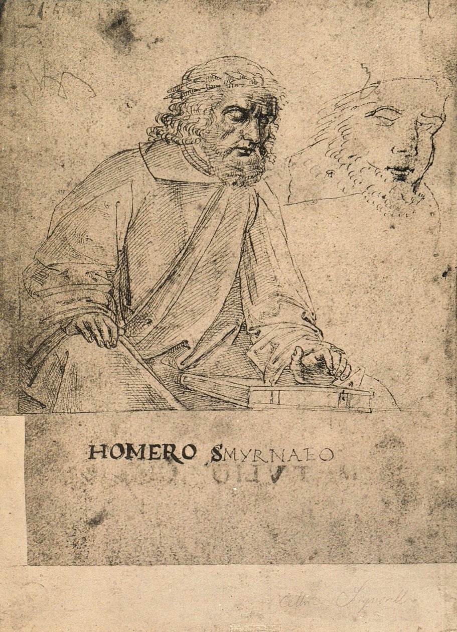 Homer; desenho de Raphael. Gallerie dellAccademia, Veneza de Raffaello Sanzio Raphael