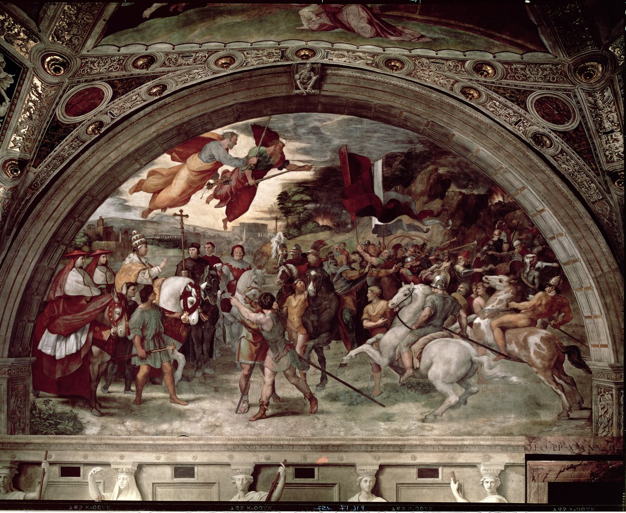Papa Leão I (c.390-461) Repulsa Átila (c.406-453) 1511-14 de Raffaello Sanzio Raphael