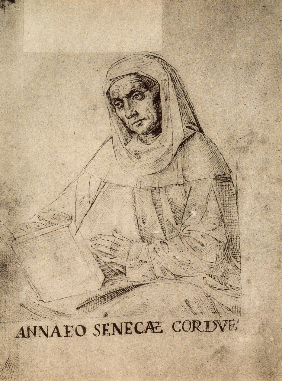 Retrato de sêneca; desenho por Raphael, Gallerie dellAccademia, Veneza de Raffaello Sanzio Raphael