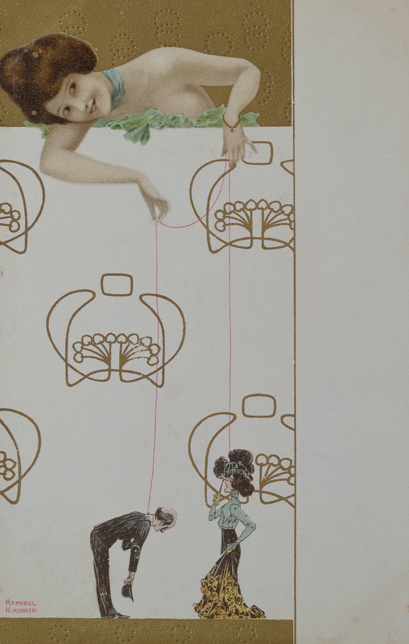 Cartão postal retratando &39;The Puppets&39;, c.1905-10 de Raphael Kirchner