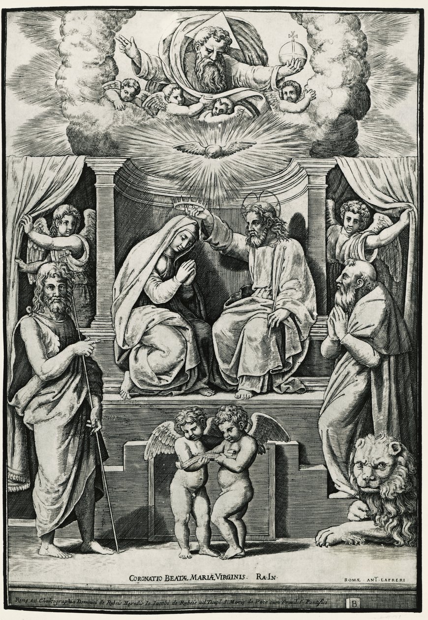 Coroação da Virgem na presença de São João Baptista e São Jerónimo de Raphael (1483 1520) (after)