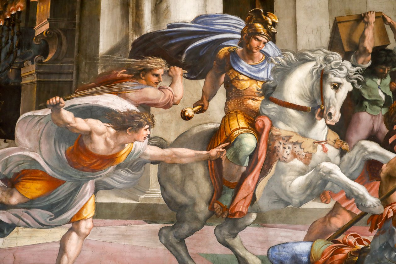 Expulsão de Heliodoro do Templo. 1511-1512 (fresco) de Raphael
