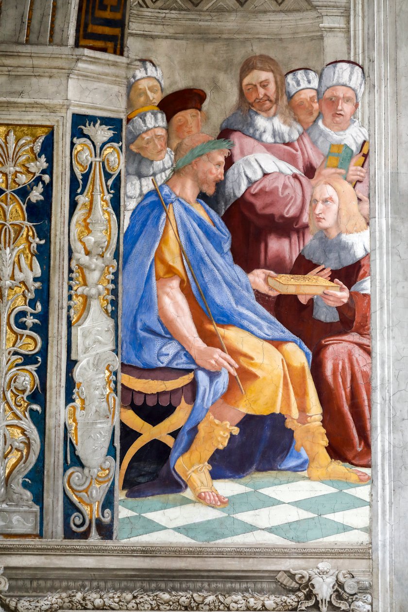 Afresco da justiça, detalhe. século 16 de Raphael