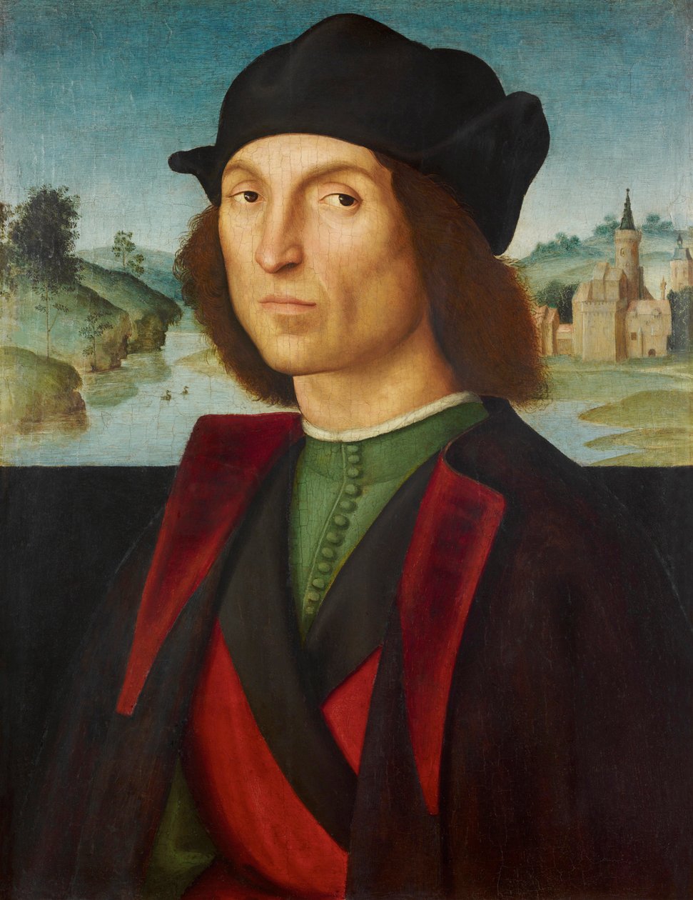 Retrato de um homem par Rafael (1483-1520), c 1502-1504 - Óleo sobre madeira, 47,5x37,2 - Museu do Liechtenstein de Raphael
