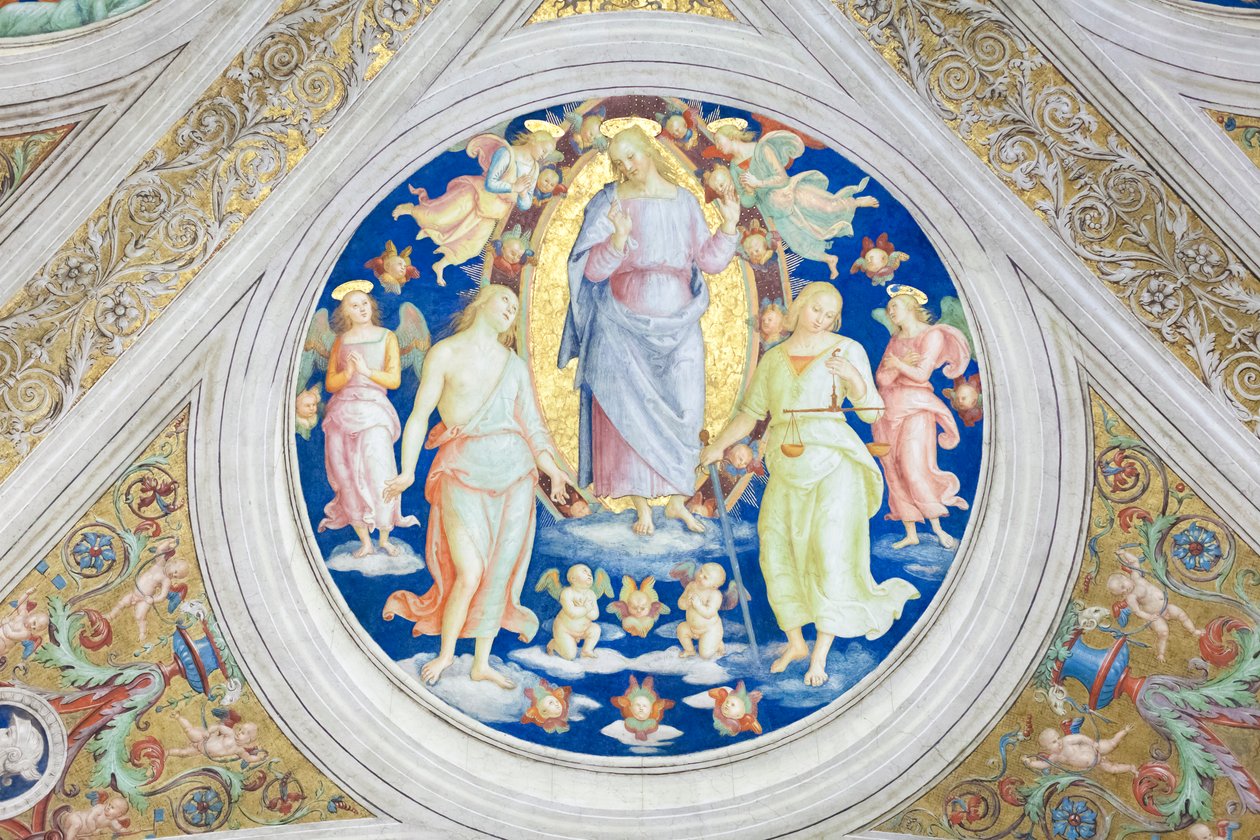 Cristo entre a misericórdia e a justiça de Raphael (1483 1520)