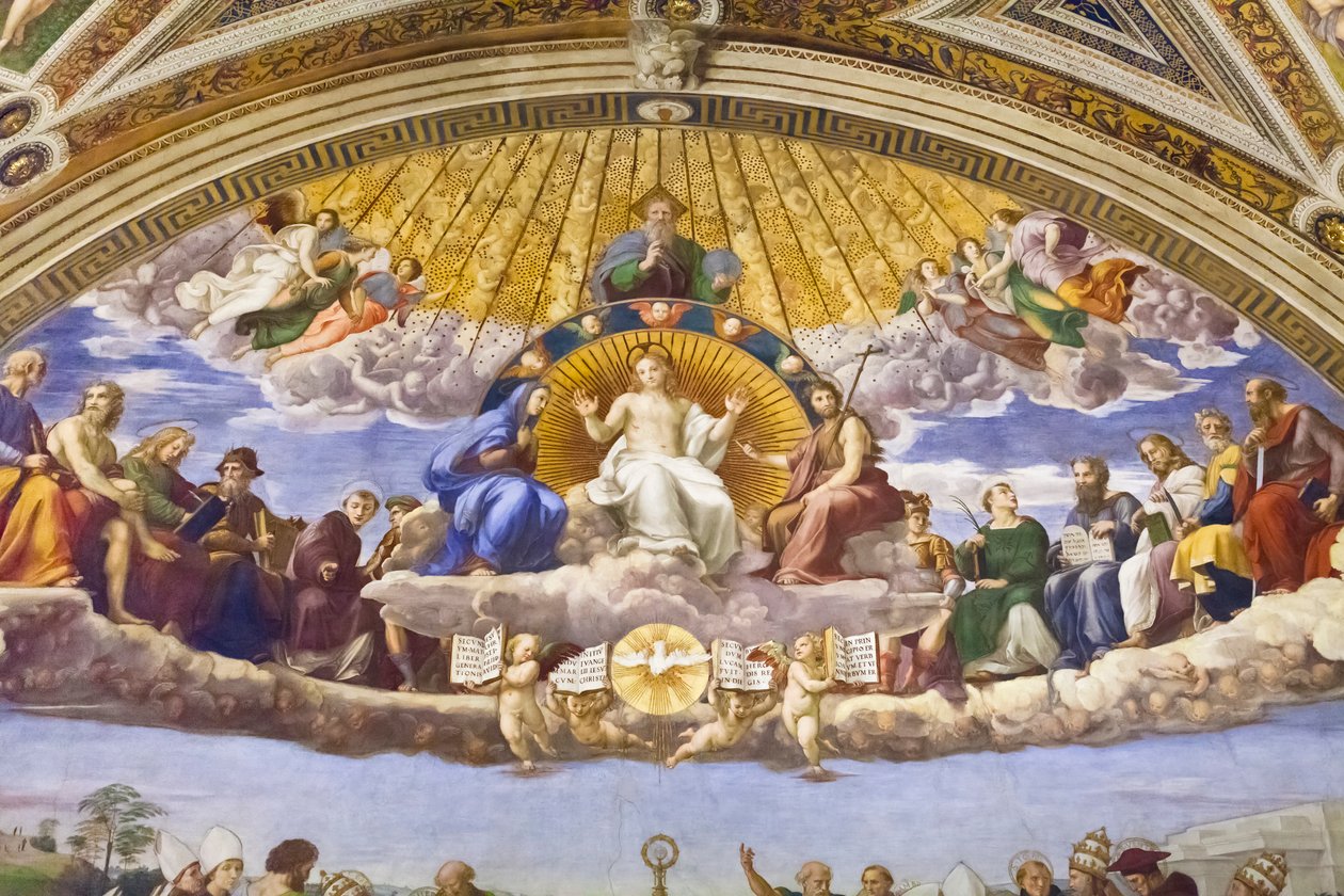 Disputa do Santo Sacramento, detalhe, c.1501-1520 (fresco) de Raphael (1483 1520)