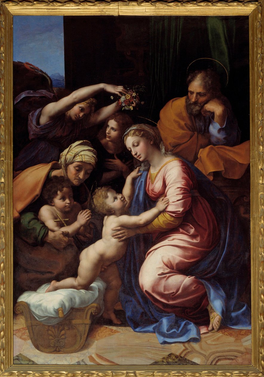 A Sagrada Família de Francisco I Pintura de Rafael (Raffaello Sanzio) (1483-1520) Sol. 2,07x1,4 m de Raphael