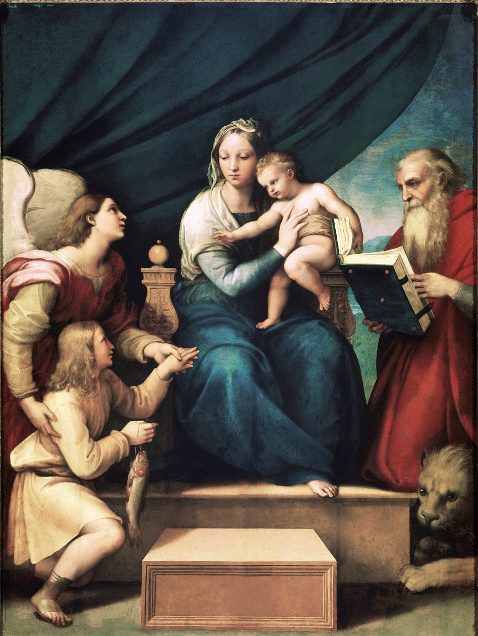 Madonna of the Fish (óleo a bordo, c.1513) de Raphael