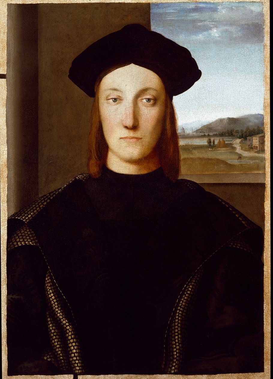Retrato de Guidobaldo da Montefeltro, Duque de Urbino (óleo sobre tela) de Raphael