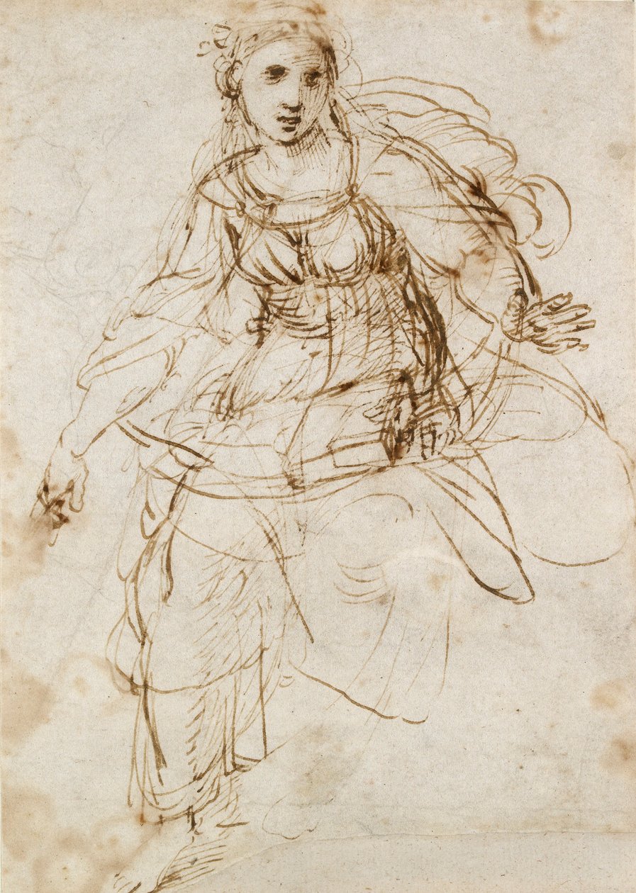 Figura alegórica da teologia, início do século 16 de Raphael