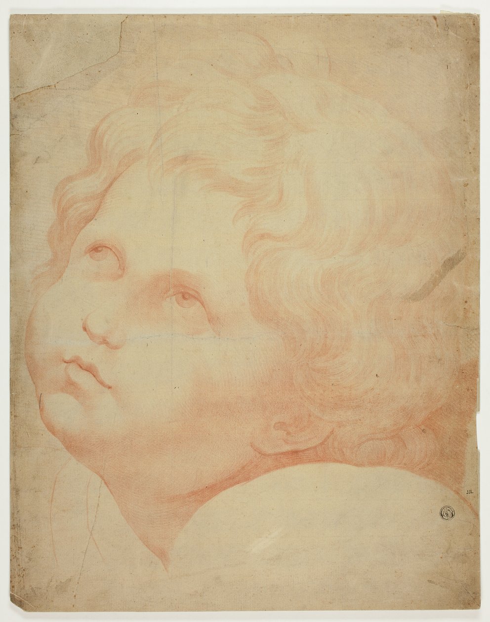 Cabeça de criança, olhando para cima de Raphael
