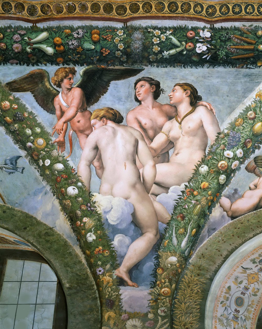 Cupido e as Três Graças, 1517-1518. de Raphael