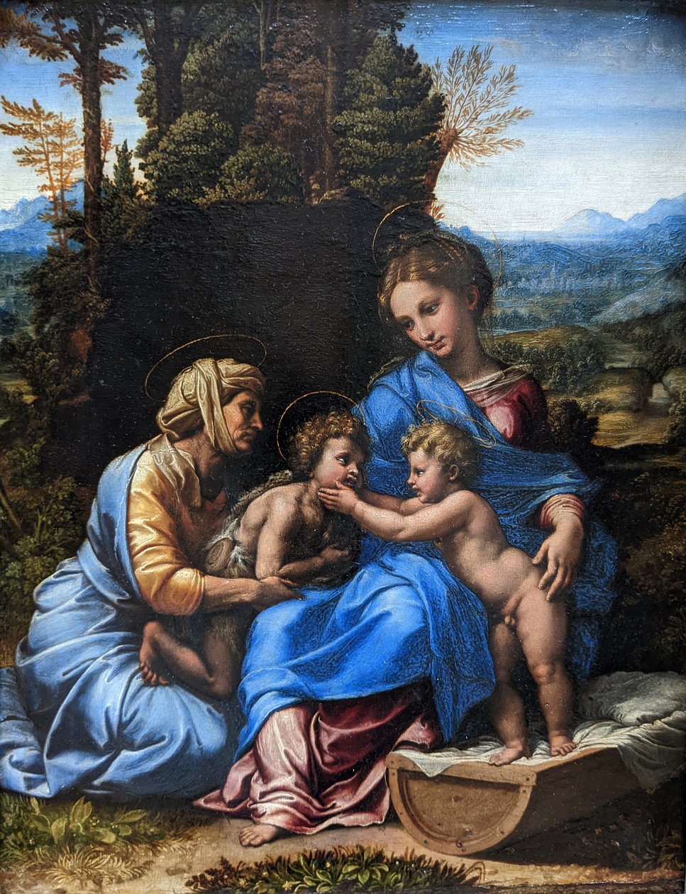 Francês:  La Petite Sainte Famille Sagrada Família com Santa Isabel e o bebé São João de Raphael