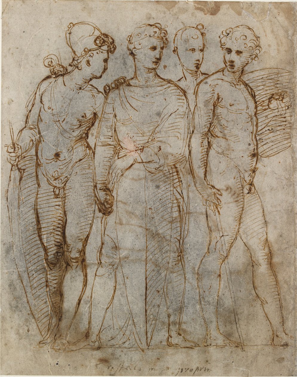 Grupo de Guerreiros São Jorge de Donatello em Orsanmichele no centro, início do século XVI de Raphael
