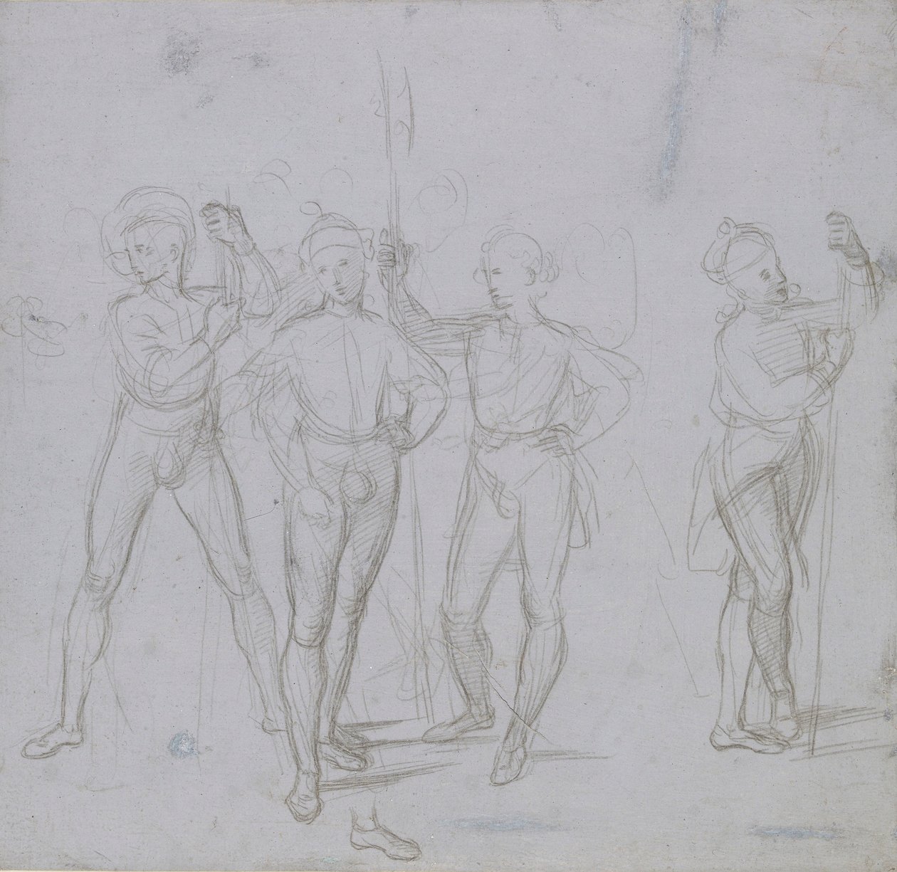 Grupo de quatro soldados em pé, c1503. de Raphael