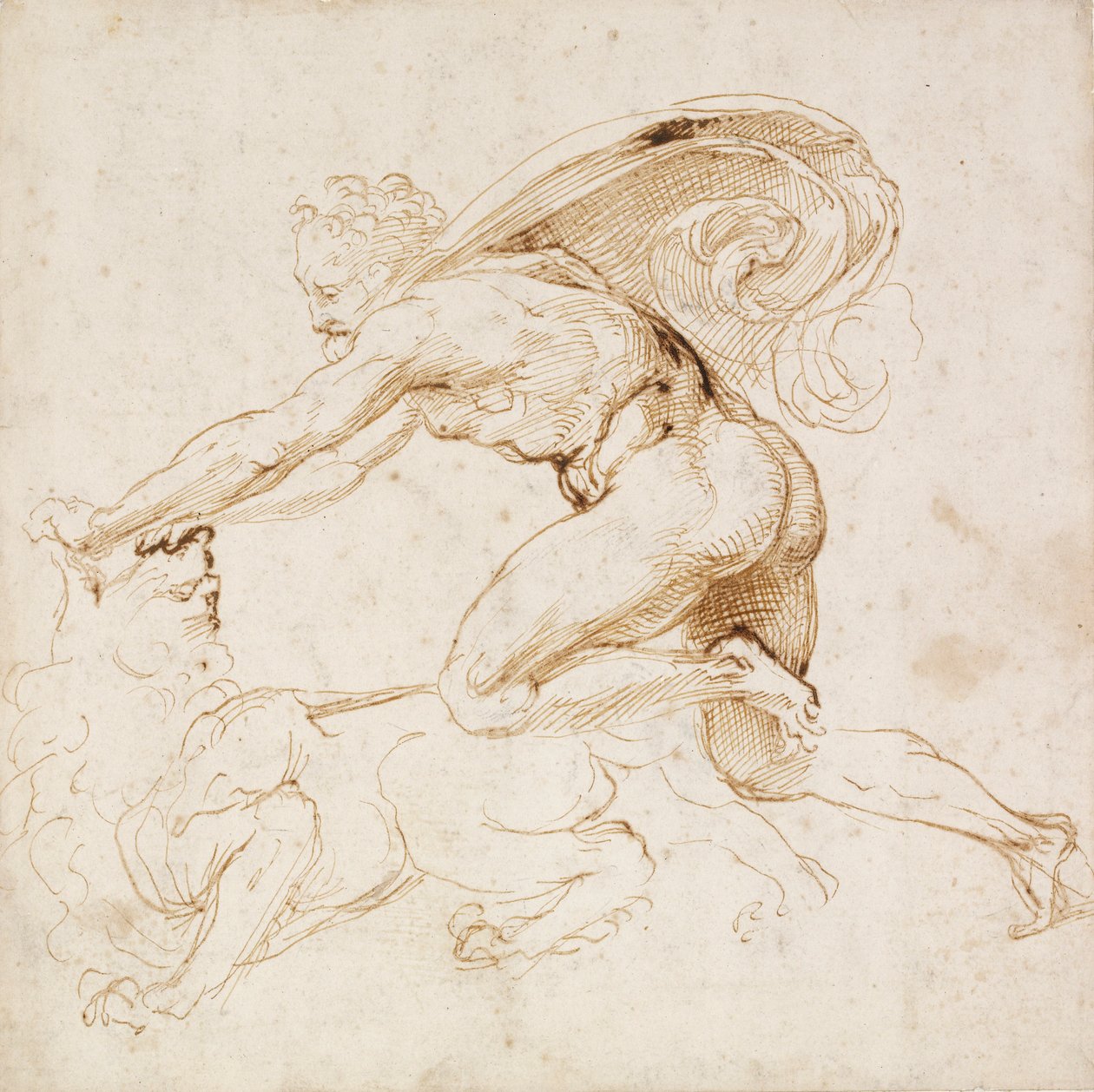 Hércules dominando um Leão, c1500-1520 de Raphael