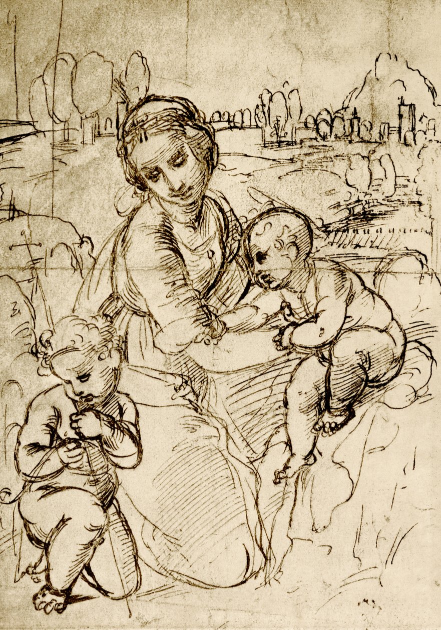 Madonna e criança com São João de Raffaello Sanzio Raphael