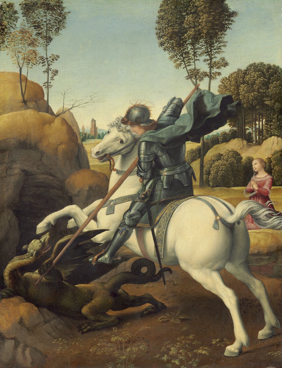 São Jorge e o Dragão, c.1506 de Raphael