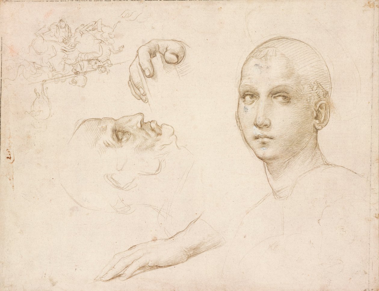 Estudos para a Trindade de San Severo, início do século XVI de Raphael