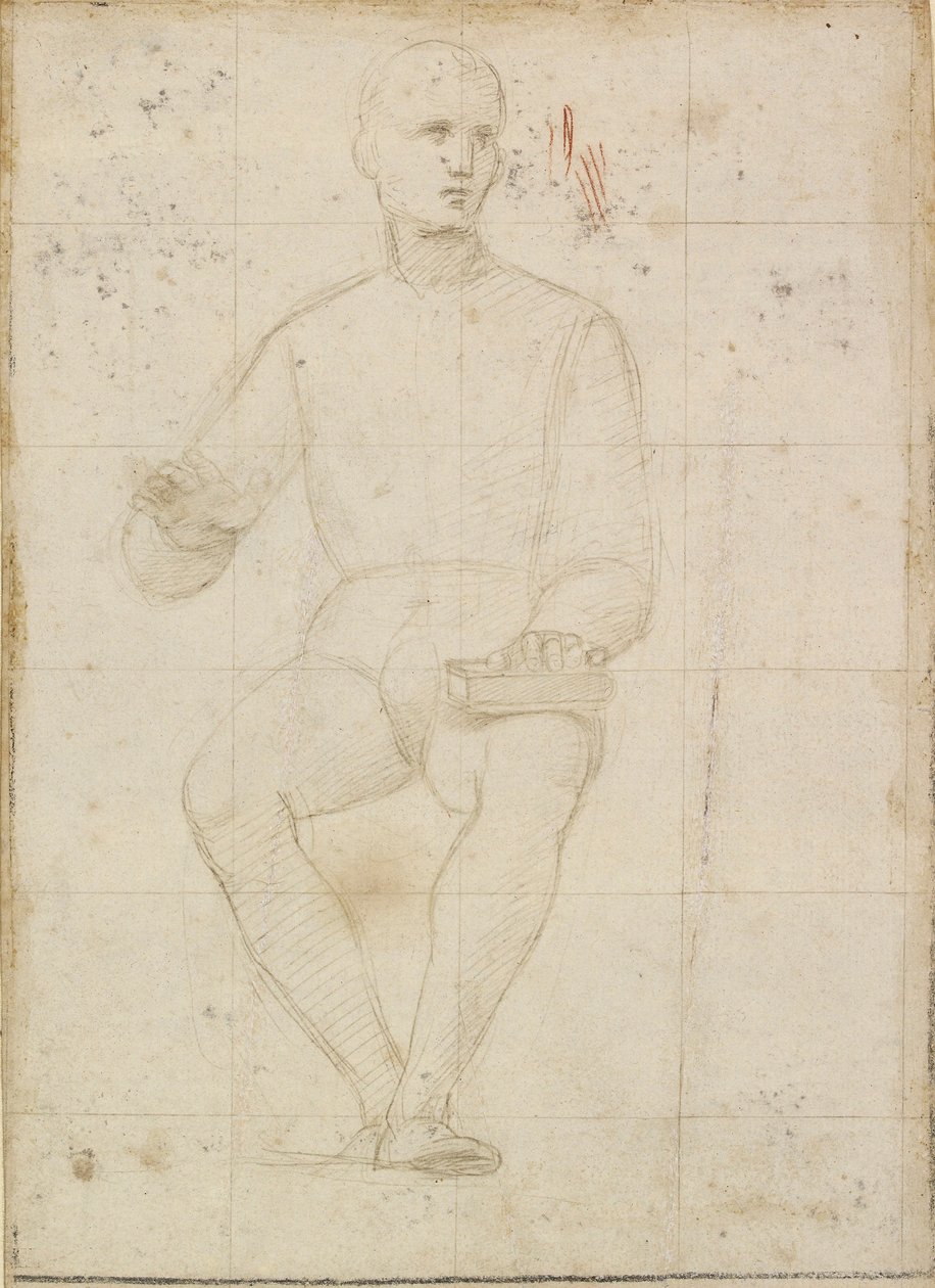 Estudo de um homem sentado, início do século XVI de Raphael