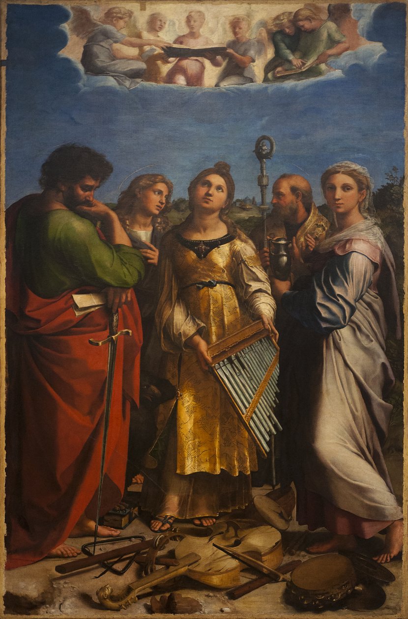 O Êxtase de Santa Cecília, ca 1514 de Raphael