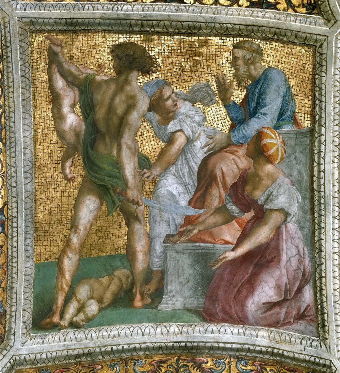 O Julgamento de Salomão Teto Fresco em Stanza della Segnatura, ca 1510-1511. de Raphael