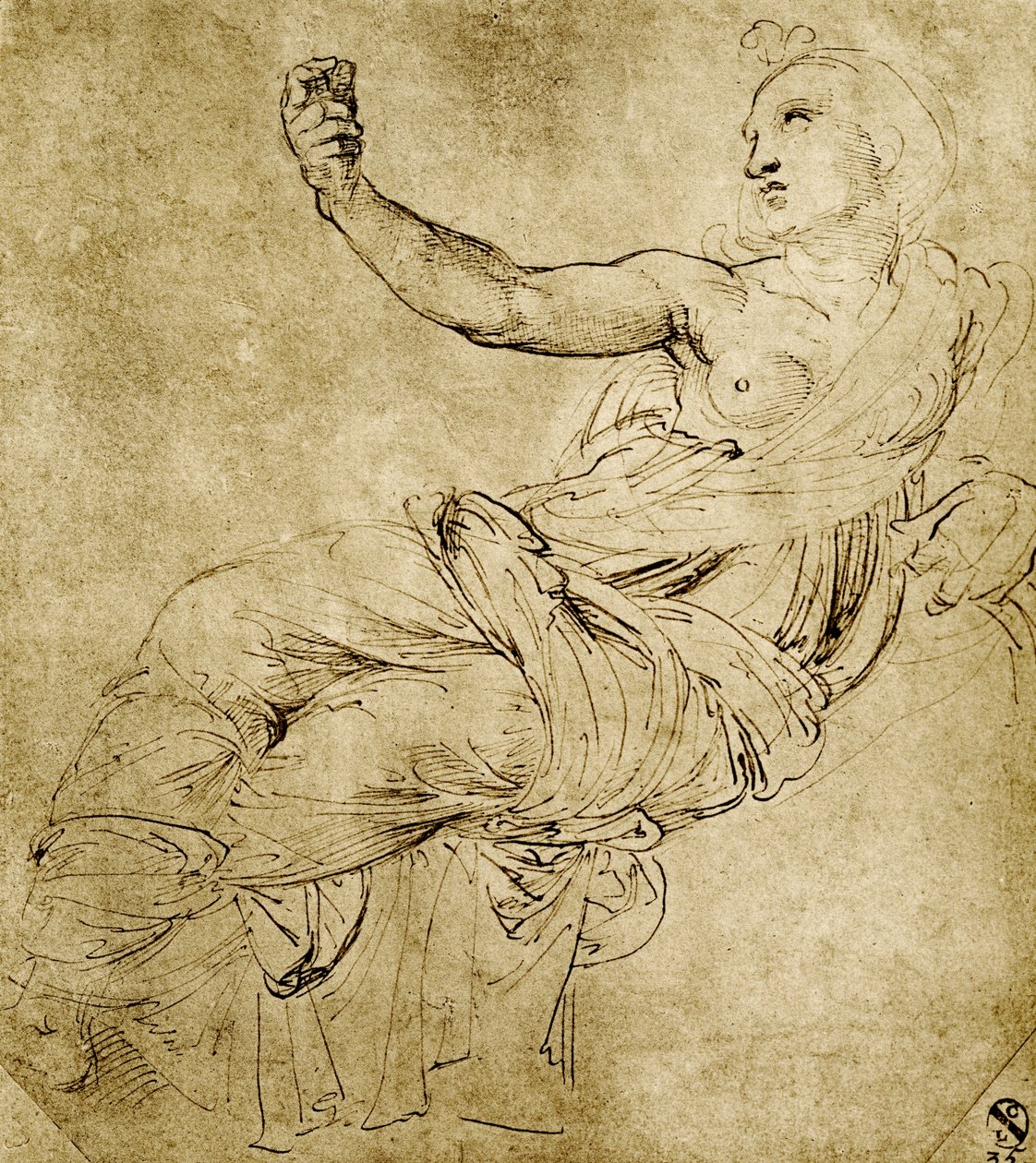 A musa Euterpe de Raffaello Sanzio Raphael