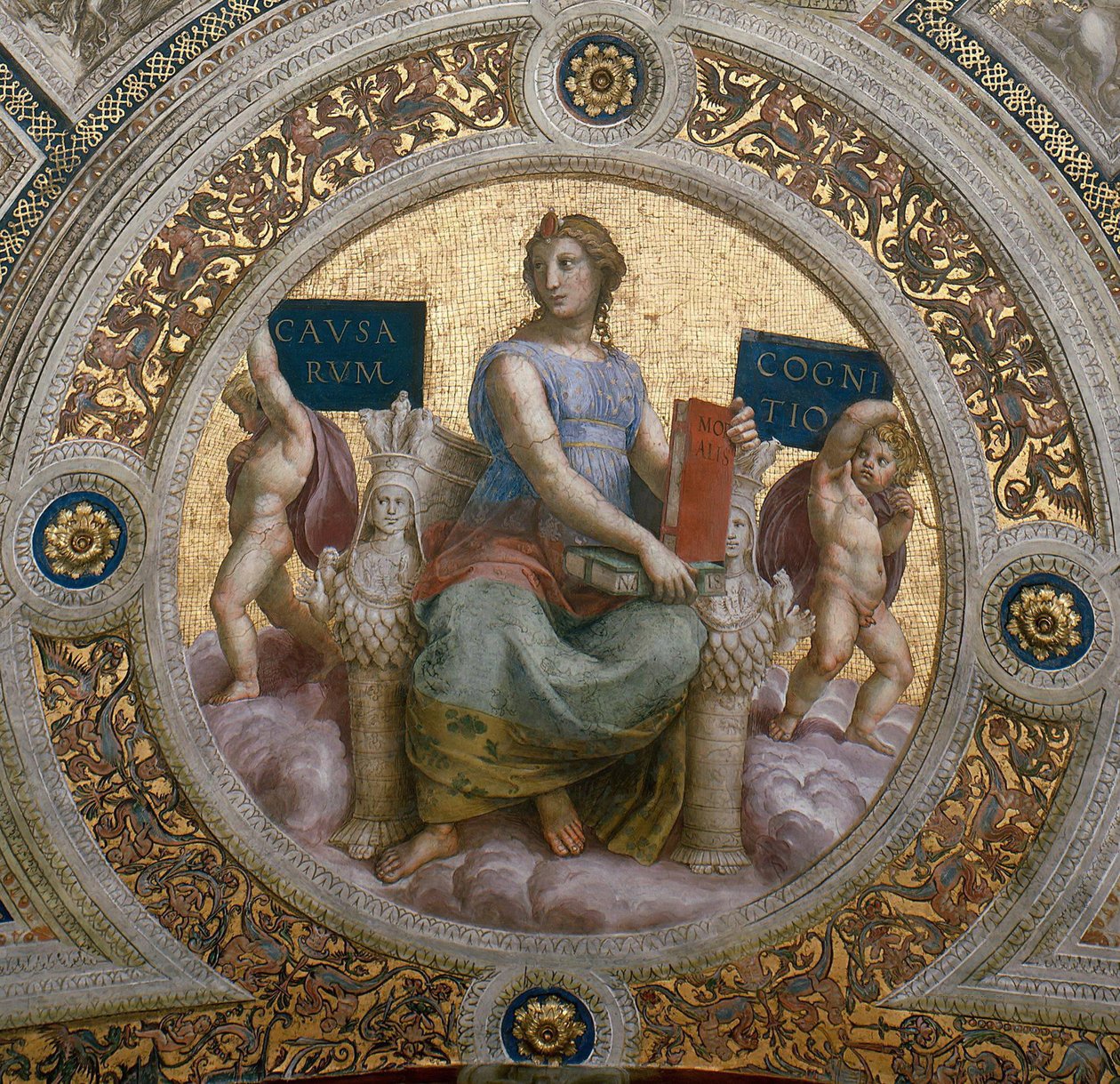 A filosofia. Fresco de teto em Stanza della Segnatura, ca 1510-1511. de Raphael