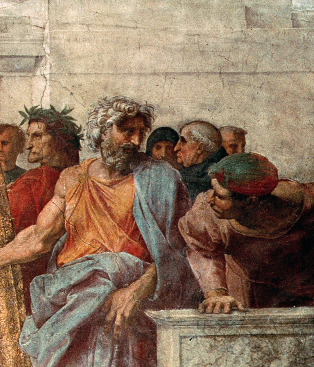 Disputa, da Sala Signatura, 1508-11 (detalhe de 168791) de Raffaello Sanzio Raphael