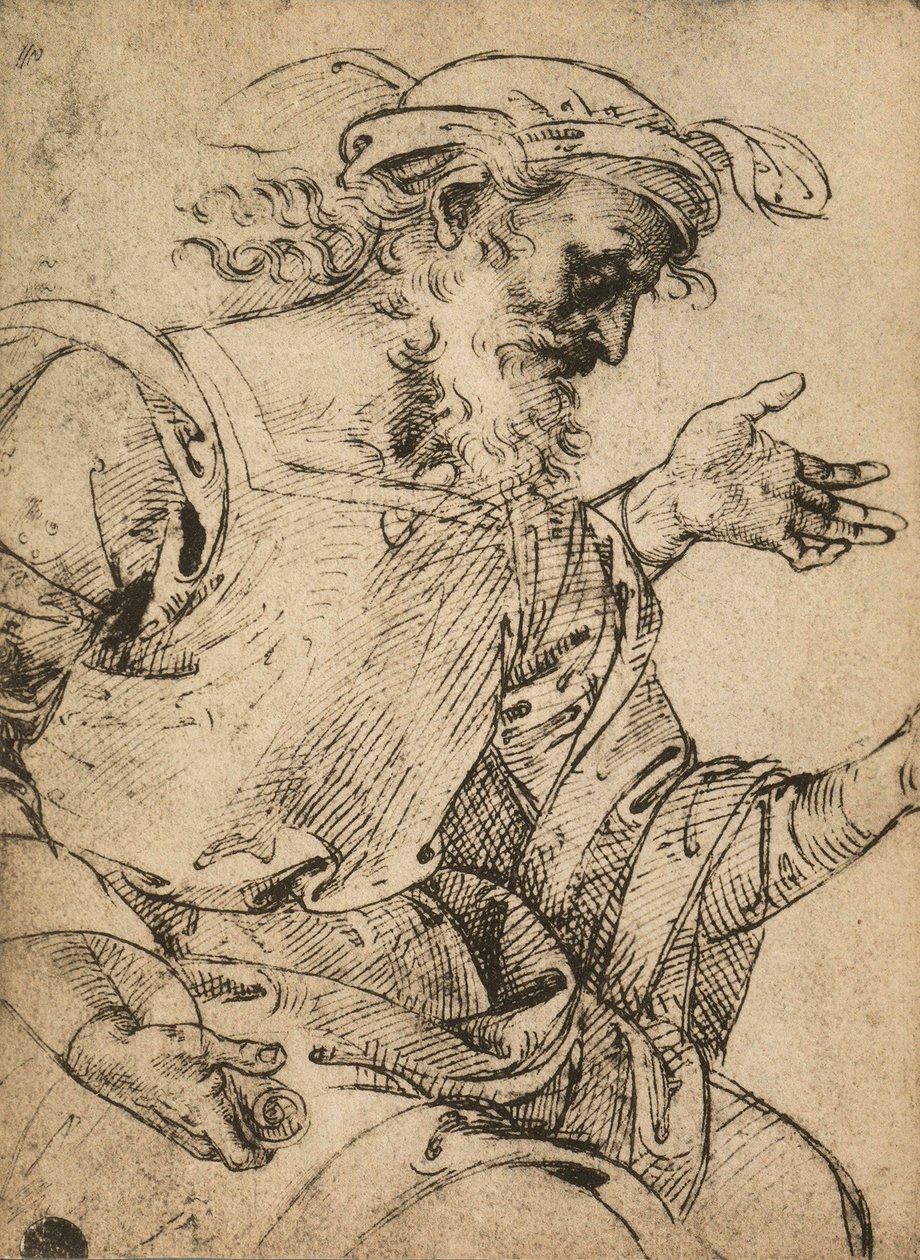 O profeta Ezequiel; desenho de Raphael. Gallerie dellAccademia, Veneza de Raffaello Sanzio Raphael