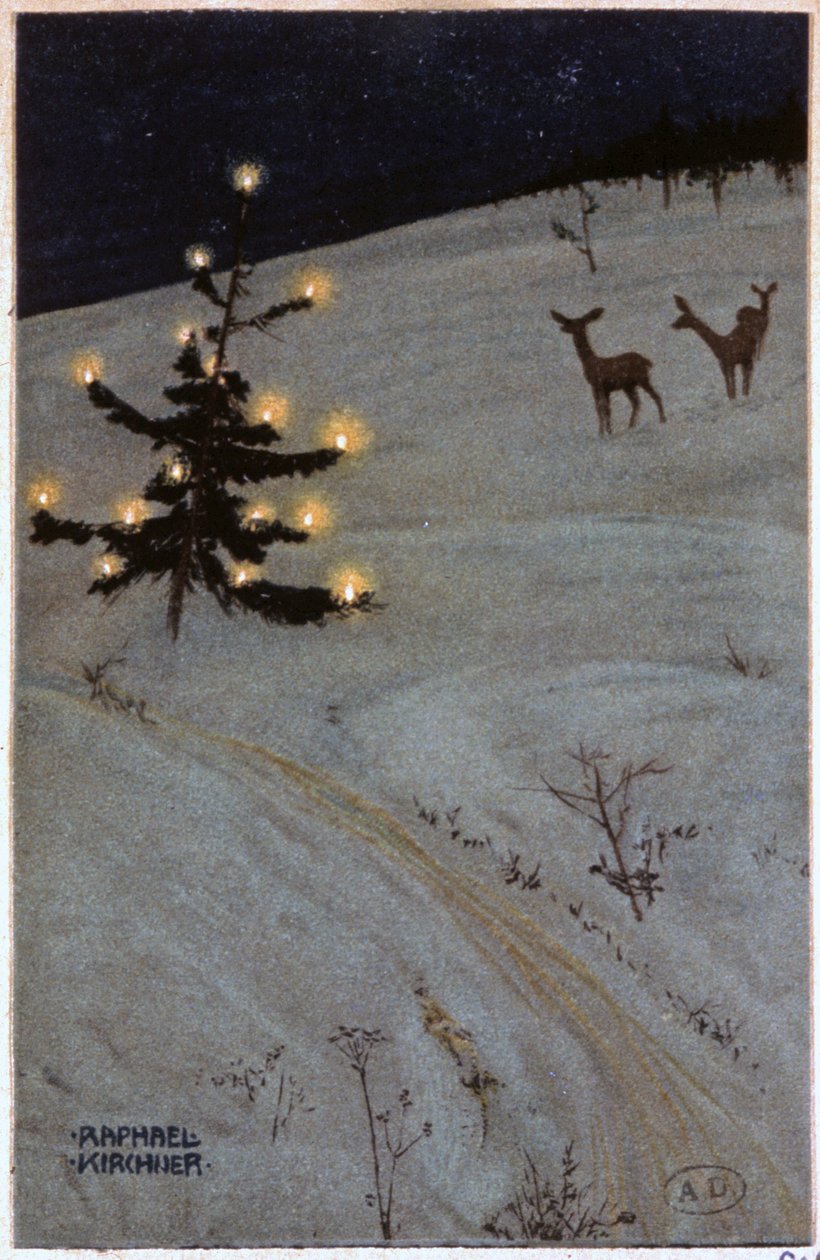 Árvore de Natal na neve de Raphael Kirchner