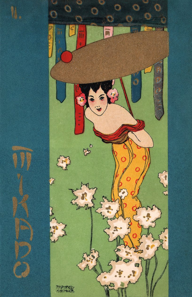 Gueixa, c.1900 (ilustração) de Raphael Kirchner