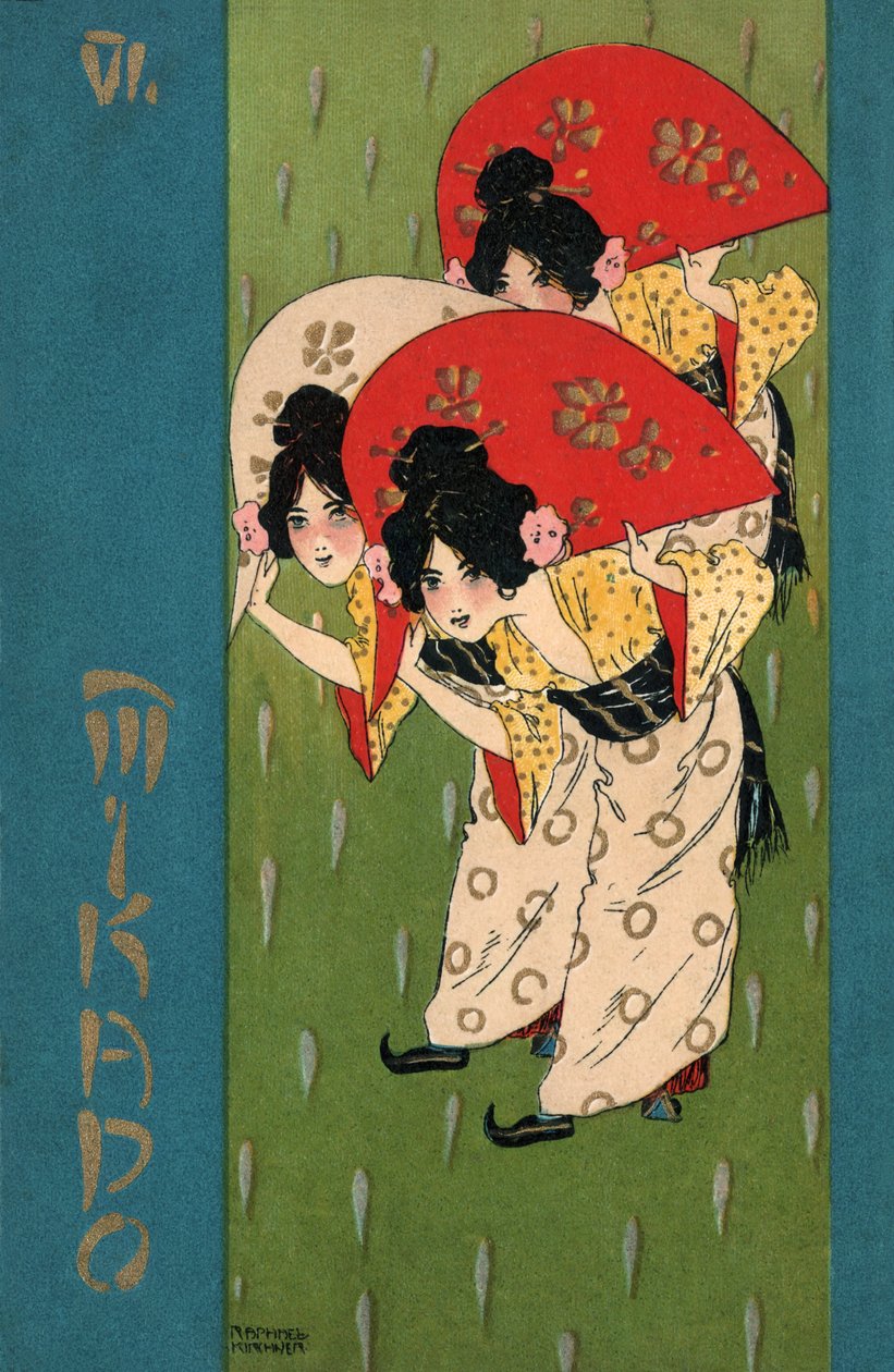 Geishas, c.1900 (ilustração) de Raphael Kirchner