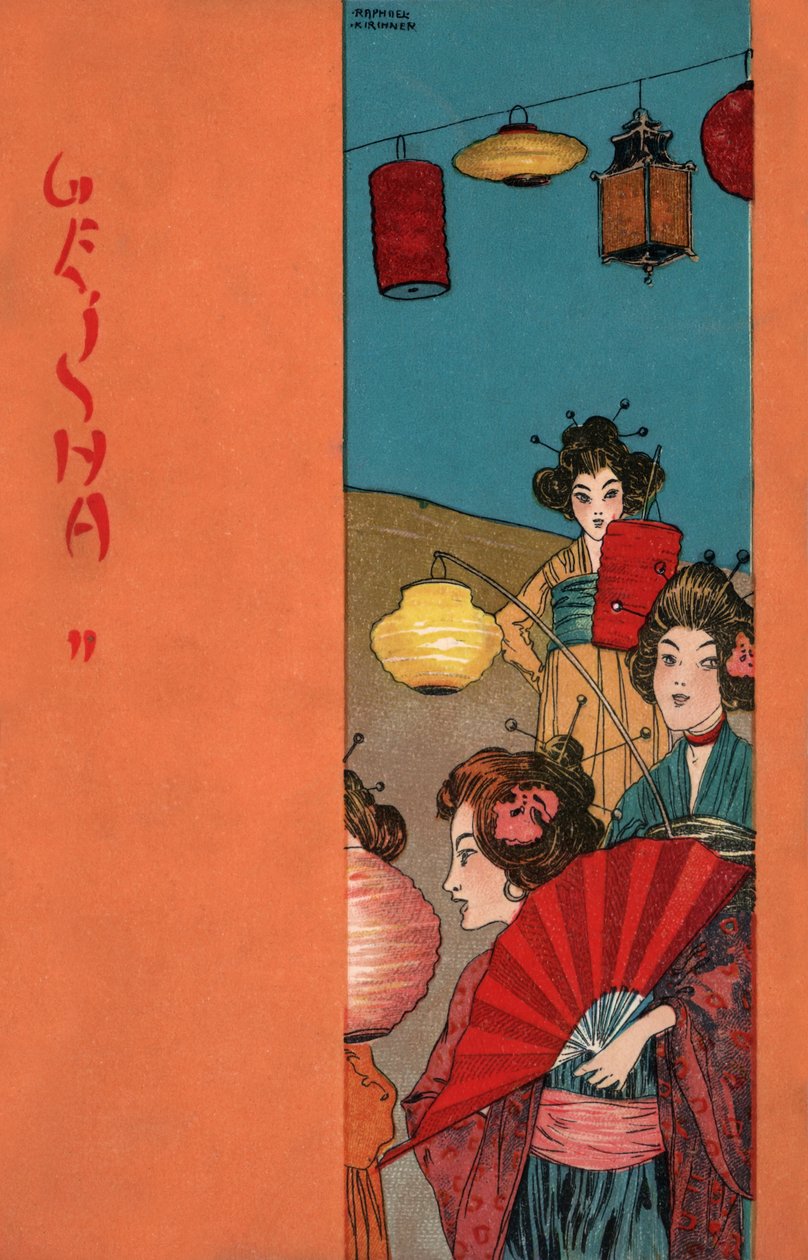 Geishas, c.1900 (ilustração) de Raphael Kirchner