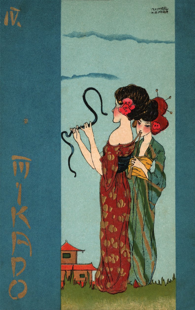 Geishas, c.1900 (ilustração) de Raphael Kirchner