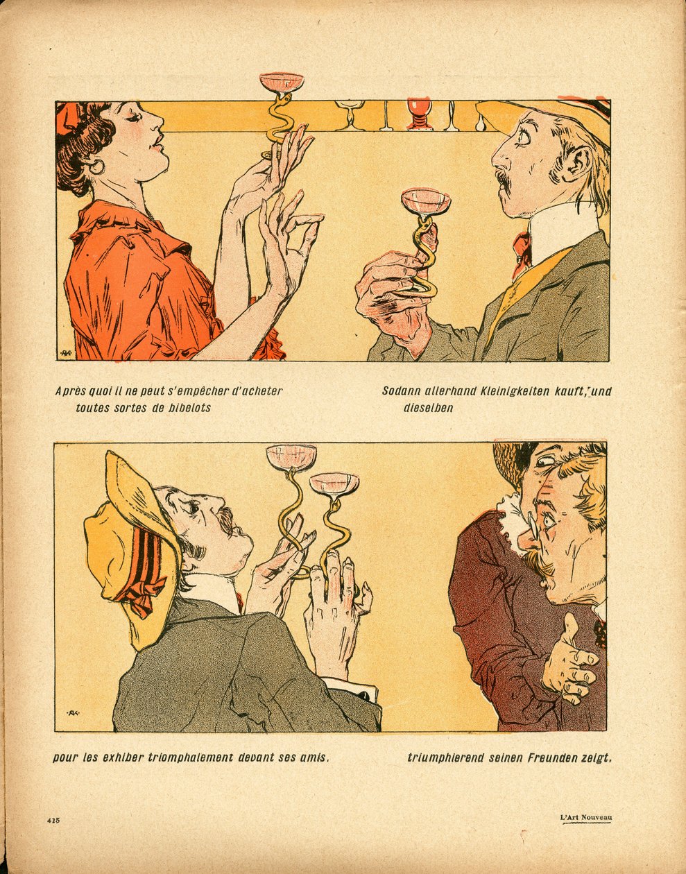 The Butter Plate, número 339, satírico em cores de Raphael Kirchner