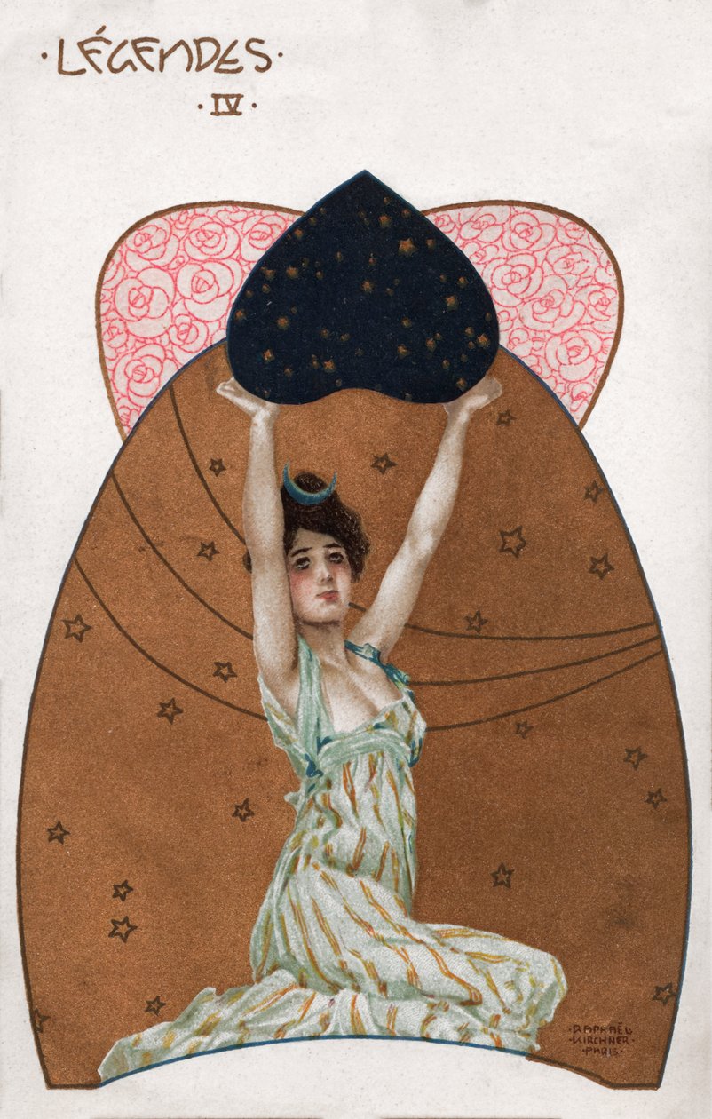 Mulher em estilo Secessão, c.1900 (ilustração) de Raphael Kirchner