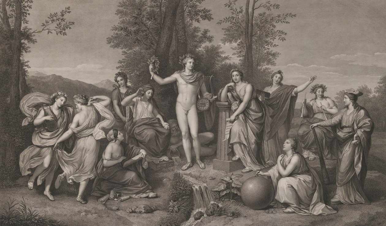 Apolo e as Musas no Parnaso, 1784., 1784. de Raphael Morghen