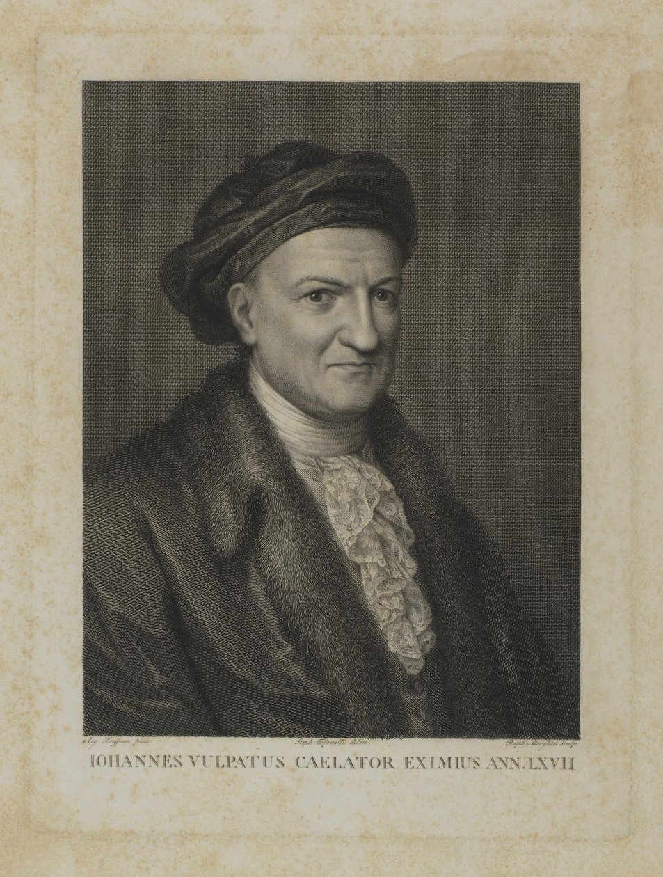 Johannes Vulpatus Caelator Eximus Ann. LXVII de Raphael Morghen