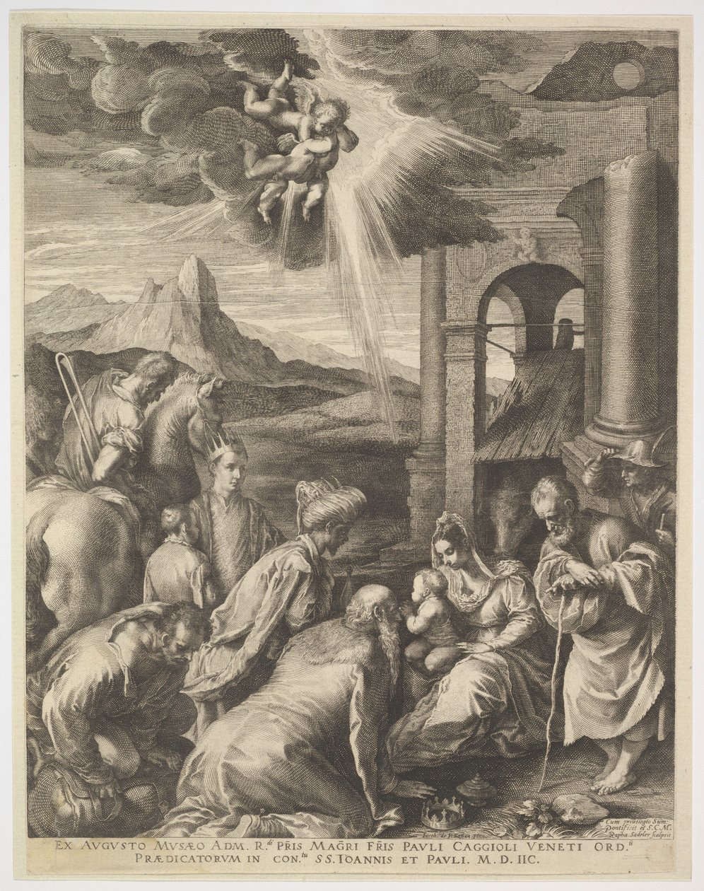 Adoração dos Magos, 1598. de Raphael Sadeler