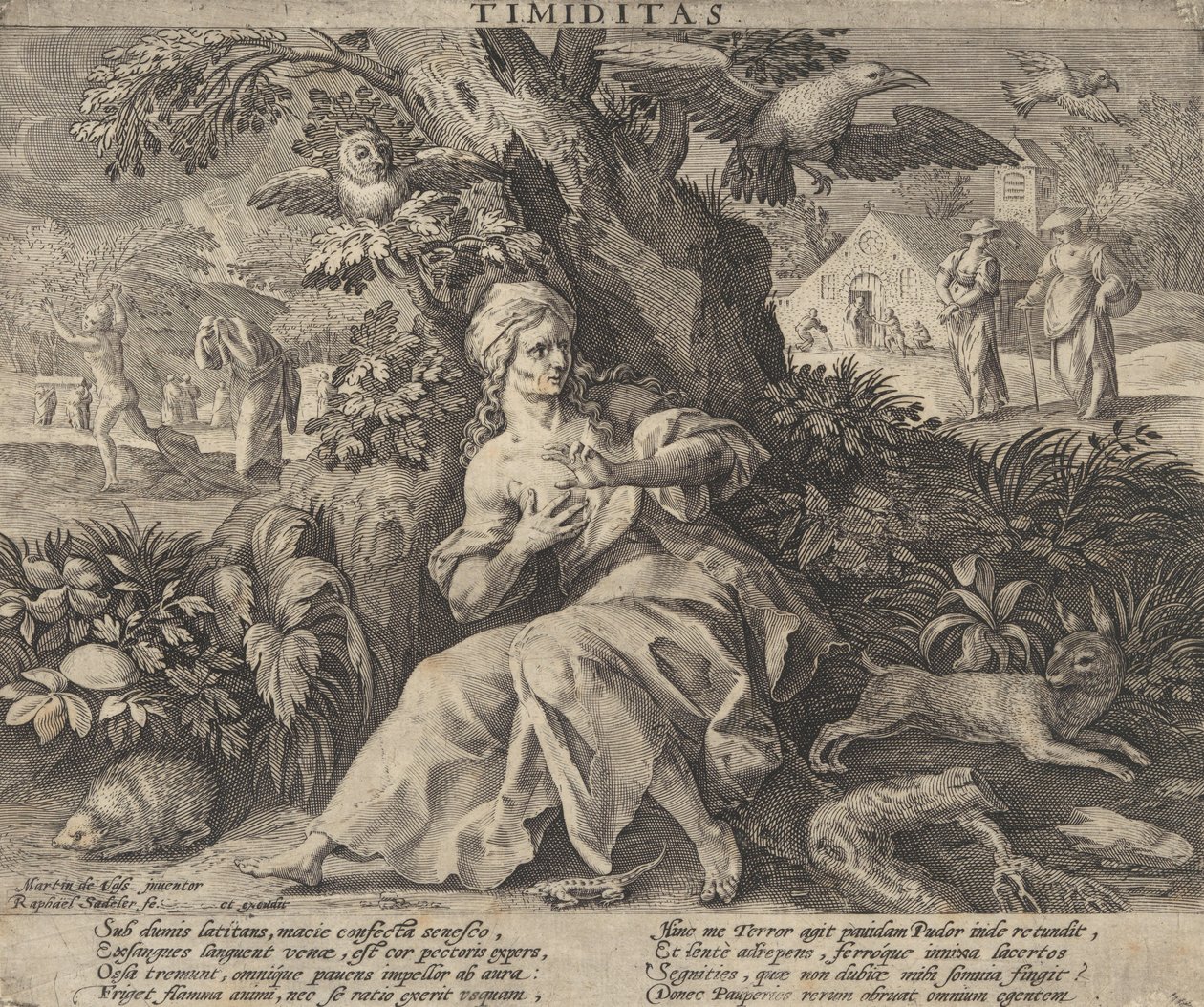 Timiditas de Quatro Vícios, ca. 1580-1628. de Raphael Sadeler