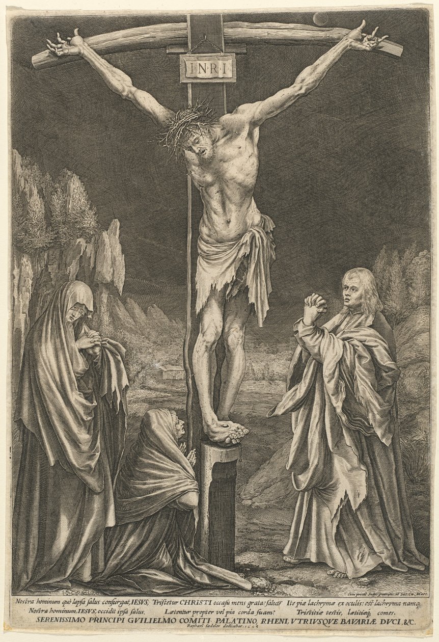 A pequena crucificação de Raphael Sadeler I after Matthias Grünewald