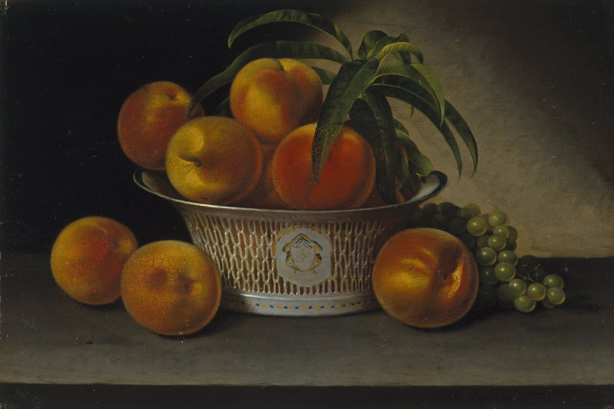 Ainda vida com pêssegos de Raphaelle Peale